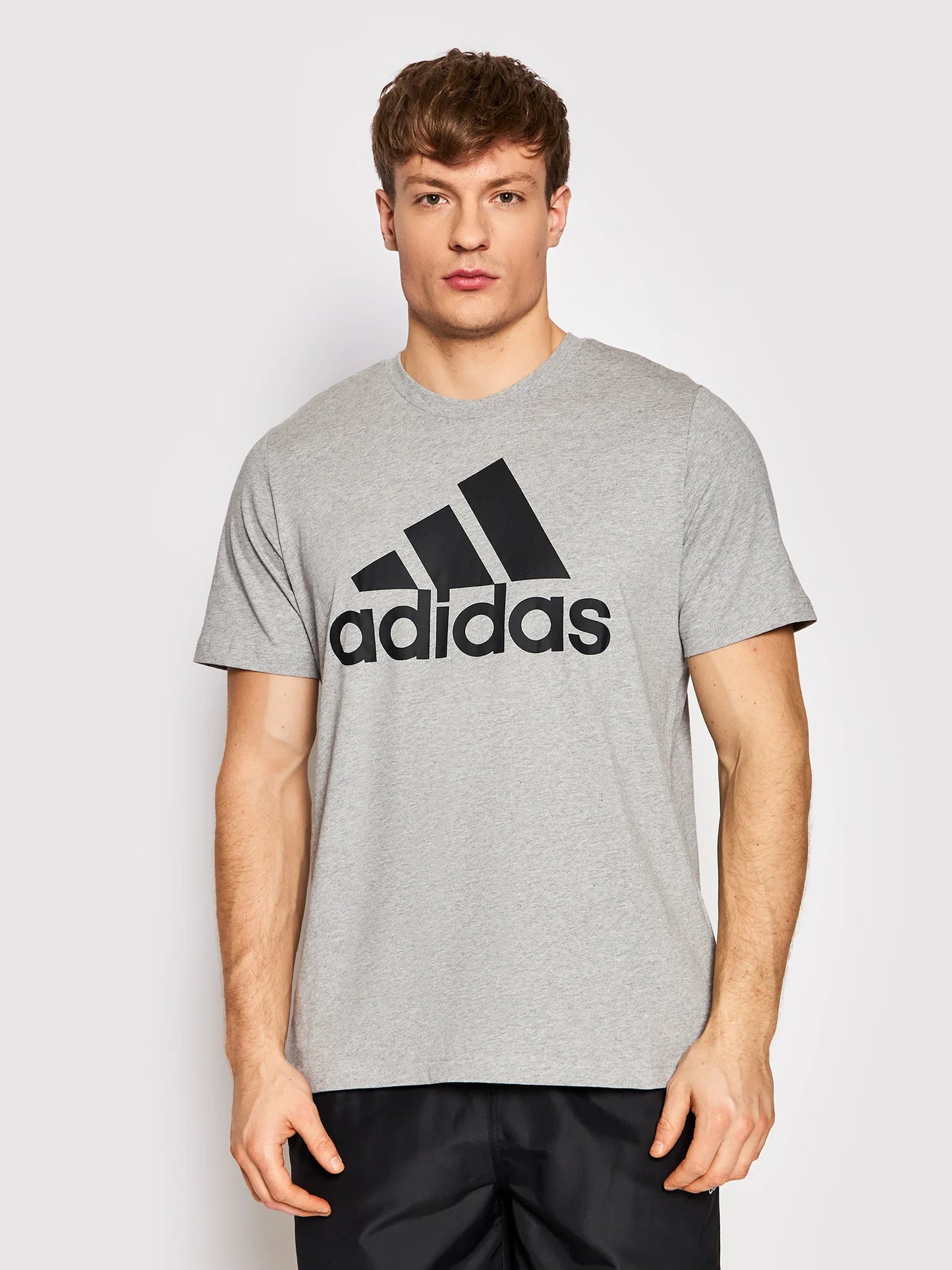 UOMO/DONNA ADIDAS T-SHIRT ESSENTIALS GRIGIO REGULAR FIT