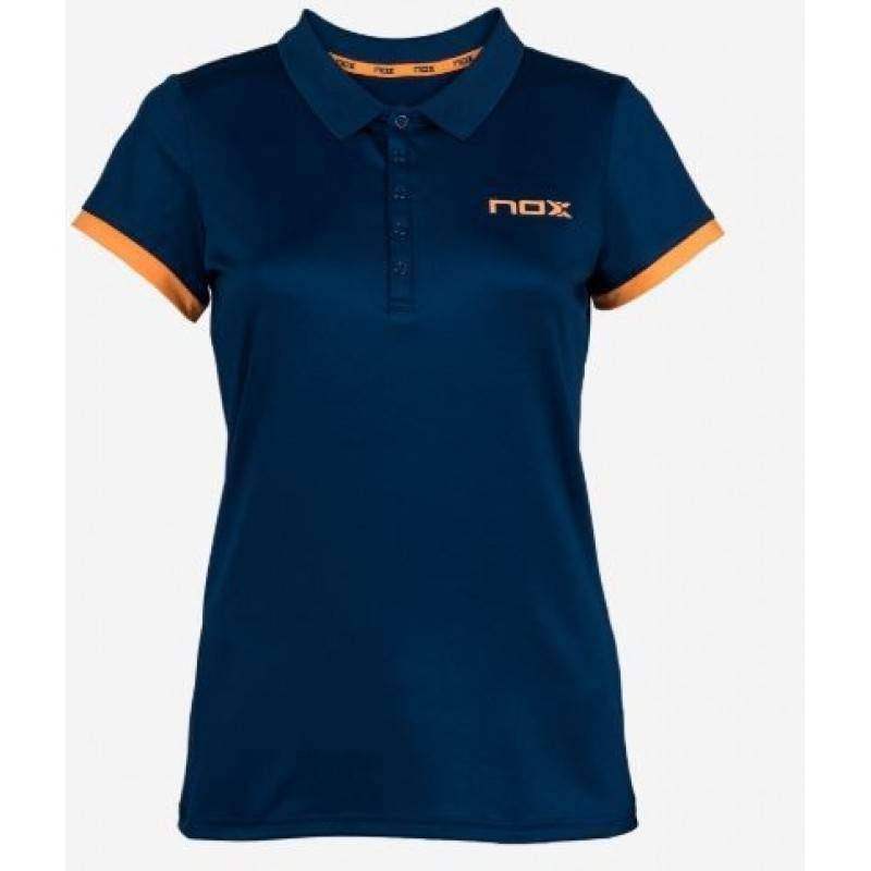 T-SHIRT DONNA BLU SCURO NOX LOGO ORANGE