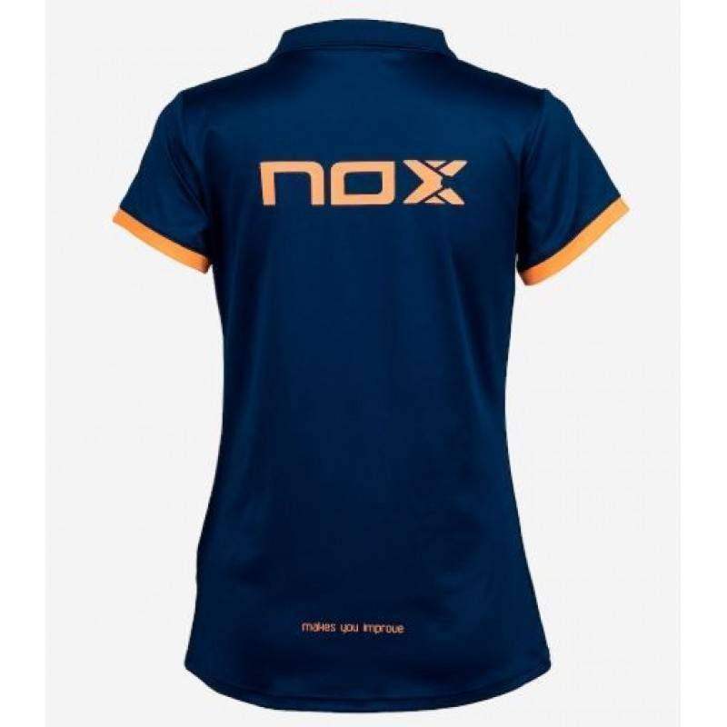 T-SHIRT DONNA BLU SCURO NOX LOGO ORANGE